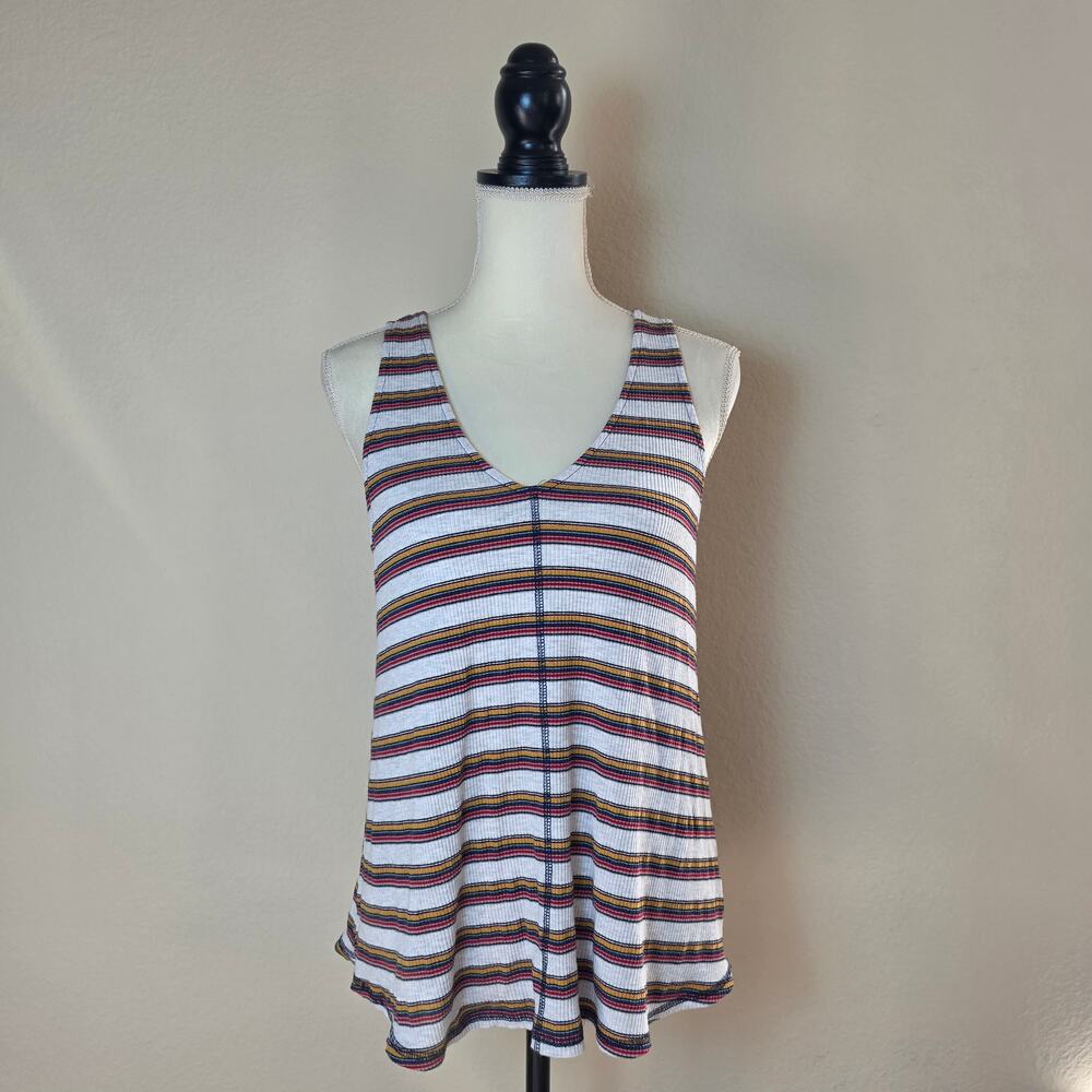 Evereve Striped Knit Tank Top Medium